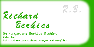 richard berkics business card