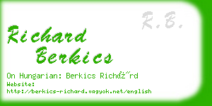 richard berkics business card